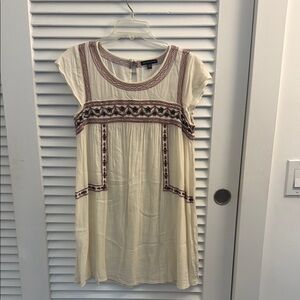 American Eagle Outfitters Ivory Dress with Rust Accents Size Medium